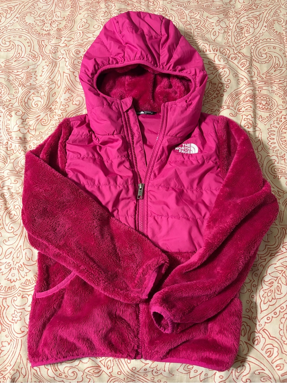 The North Face Girls' Hybrid Hooded Jacket - Hot Pink